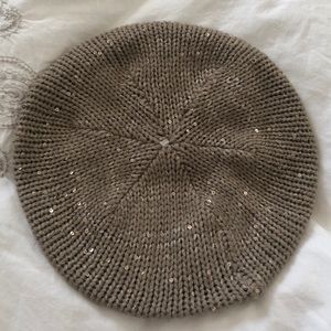 Beige sequin Beret- new without tag